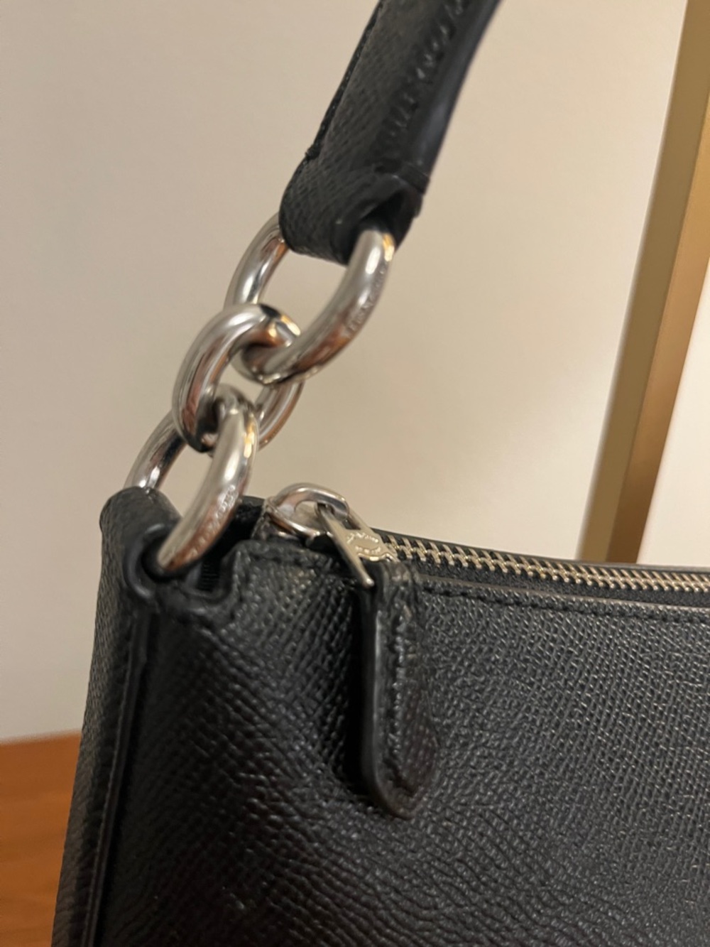 EUC Coach Lewis Black Leather Shoulder Bag with Silver Hardware - Picture 4 of 13